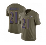 Men's Baltimore Ravens #21 Mark Ingram II Limited Olive 2017 Salute to Service Football Jersey