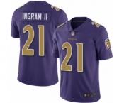 Men's Baltimore Ravens #21 Mark Ingram II Limited Purple Rush Vapor Untouchable Football Jersey