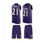 Men's Baltimore Ravens #21 Mark Ingram II Limited Purple Tank Top Suit Football Jersey