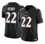 Men's Baltimore Ravens #22 Derrick Henry 2023 F.U.S.E. Black Vapor Limited Football Stitched Jersey