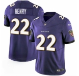 Men's Baltimore Ravens #22 Derrick Henry Purple 2023 F.U.S.E. Vapor Limited Football Stitched Jersey