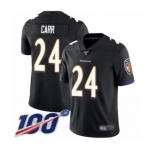 Men's Baltimore Ravens #24 Brandon Carr Black Alternate Vapor Untouchable Limited Player 100th Season Football Jersey