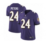 Men's Baltimore Ravens #24 Marcus Peters Purple Team Color Vapor Untouchable Limited Player Football Jersey