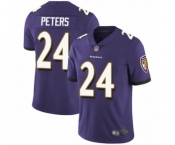 Men's Baltimore Ravens #24 Marcus Peters Purple Team Color Vapor Untouchable Limited Player Football Jersey