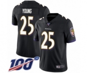 Men's Baltimore Ravens #25 Tavon Young Black Alternate Vapor Untouchable Limited Player 100th Season Football Jersey