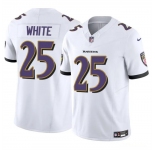 Men's Baltimore Ravens #25 Tre'Davious White White 2023 F.U.S.E Vapor Limited Football Jersey