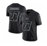 Men's Baltimore Ravens #27 J.K. Dobbins Black Reflective Limited Stitched Football Jersey