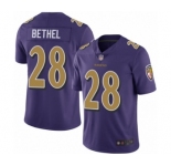 Men's Baltimore Ravens #28 Justin Bethel Limited Purple Rush Vapor Untouchable Football Jersey