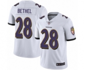 Men's Baltimore Ravens #28 Justin Bethel White Vapor Untouchable Limited Player Football Jersey