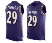 Men's Baltimore Ravens #29 Earl Thomas III Limited Purple Player Name & Number Tank Top Football Jersey