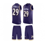 Men's Baltimore Ravens #29 Earl Thomas III Limited Purple Tank Top Suit Football Jersey
