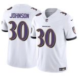 Men's Baltimore Ravens #30 D'Ernest Johnson White 2025 F.U.S.E. Vapor Limited Football Jersey