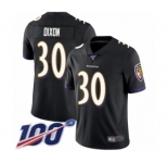 Men's Baltimore Ravens #30 Kenneth Dixon Black Alternate Vapor Untouchable Limited Player 100th Season Football Jersey