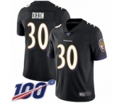 Men's Baltimore Ravens #30 Kenneth Dixon Black Alternate Vapor Untouchable Limited Player 100th Season Football Jersey
