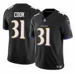 Men's Baltimore Ravens #31 Dalvin Cook Black 2024 F.U.S.E. Vapor Limited Football Stitched Jersey