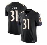 Men's Baltimore Ravens #31 Dalvin Cook Black Vapor Limited Football Stitched Jersey