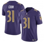 Men's Baltimore Ravens #31 Dalvin Cook Purple Color Rush Vapor Limited Football Stitched Jersey