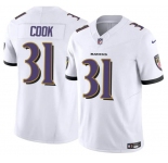 Men's Baltimore Ravens #31 Dalvin Cook White 2024 F.U.S.E. Vapor Limited Football Stitched Jersey