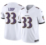 Men's Baltimore Ravens #33 Tyler Loop White 2025 F.U.S.E. Vapor Limited Football Jersey