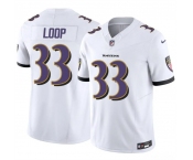 Men's Baltimore Ravens #33 Tyler Loop White 2025 F.U.S.E. Vapor Limited Football Jersey