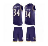 Men's Baltimore Ravens #34 Anthony Averett Limited Purple Tank Top Suit Football Jersey