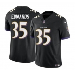Men's Baltimore Ravens #35 Gus Edwards Black 2023 F.U.S.E. Vapor Limited Football Stitched Jersey