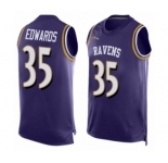 Men's Baltimore Ravens #35 Gus Edwards Elite Purple Player Name & Number Tank Top Football Jersey