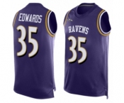 Men's Baltimore Ravens #35 Gus Edwards Elite Purple Player Name & Number Tank Top Football Jersey