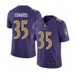 Men's Baltimore Ravens #35 Gus Edwards Limited Purple Rush Vapor Untouchable Football Jersey