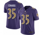 Men's Baltimore Ravens #35 Gus Edwards Limited Purple Rush Vapor Untouchable Football Jersey