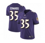 Men's Baltimore Ravens #35 Gus Edwards Purple Team Color Vapor Untouchable Limited Player Football Jersey