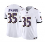 Men's Baltimore Ravens #35 Gus Edwards White 2023 F.U.S.E. Vapor Limited Football Stitched Jersey