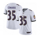 Men's Baltimore Ravens #35 Gus Edwards White Vapor Untouchable Limited Player Football Jersey