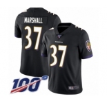 Men's Baltimore Ravens #37 Iman Marshall Black Alternate Vapor Untouchable Limited Player 100th Season Football Jersey