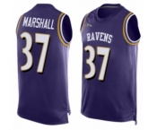 Men's Baltimore Ravens #37 Iman Marshall Elite Purple Player Name & Number Tank Top Football Jersey