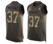 Men's Baltimore Ravens #37 Iman Marshall Limited Green Salute to Service Tank Top Football Jersey