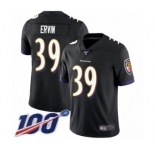 Men's Baltimore Ravens #39 Tyler Ervin Black Alternate Vapor Untouchable Limited Player 100th Season Football Jersey