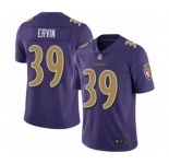 Men's Baltimore Ravens #39 Tyler Ervin Limited Purple Rush Vapor Untouchable Football Jersey