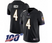 Men's Baltimore Ravens #4 Sam Koch Black Alternate Vapor Untouchable Limited Player 100th Season Football Jersey
