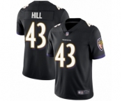Men's Baltimore Ravens #43 Justice Hill Black Alternate Vapor Untouchable Limited Player Football Jersey