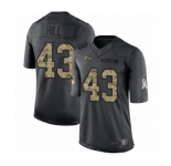 Men's Baltimore Ravens #43 Justice Hill Limited Black 2016 Salute to Service Football Jersey