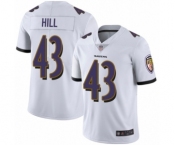 Men's Baltimore Ravens #43 Justice Hill White Vapor Untouchable Limited Player Football Jersey