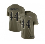 Men's Baltimore Ravens #44 Marlon Humphrey 2022 Olive Salute To Service Limited Stitched Jersey