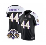 Men's Baltimore Ravens #44 Marlon Humphrey Black White 2023 F.U.S.E With Patch Throwback Vapor Limited Stitched Jersey