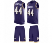 Men's Baltimore Ravens #44 Marlon Humphrey Limited Purple Tank Top Suit Football Jersey
