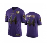 Men's Baltimore Ravens #44 Marlon Humphrey Purple Team 25th Season Golden Limited Football Jersey