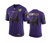 Men's Baltimore Ravens #44 Marlon Humphrey Purple Team 25th Season Golden Limited Football Jersey