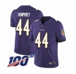 Men's Baltimore Ravens #44 Marlon Humphrey Purple Team Color Vapor Untouchable Limited Player 100th Season Football Jersey