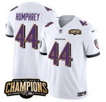 Men's Baltimore Ravens #44 Marlon Humphrey White 2023 F.U.S.E. AFC North Champions Vapor Limited Football Stitched Jersey