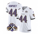 Men's Baltimore Ravens #44 Marlon Humphrey White 2023 F.U.S.E With Patch Throwback Vapor Limited Stitched Jersey